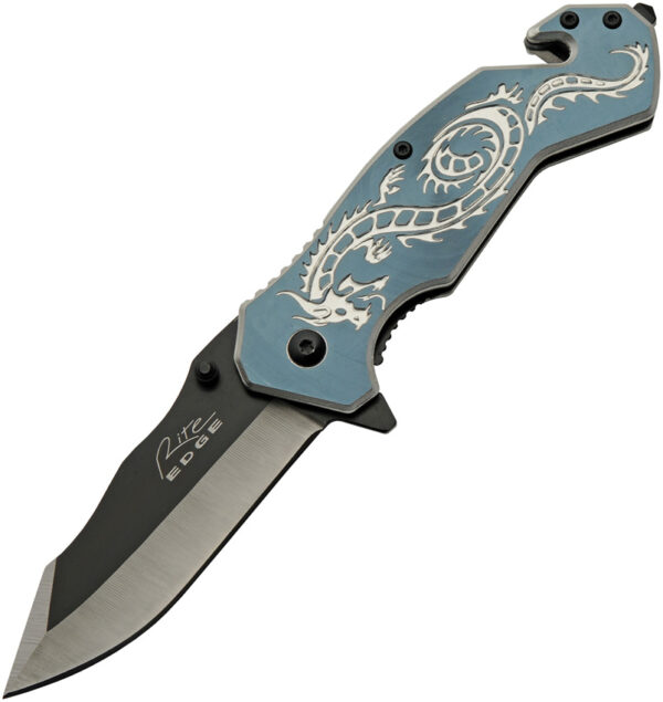 4.5" SILVER FLYING DRAGON RESCUE LINER LOCK