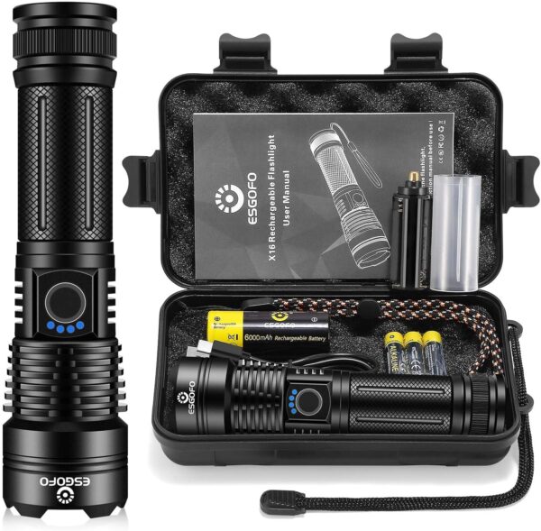 Rechargeable 10000 Lumens LED Flashlight