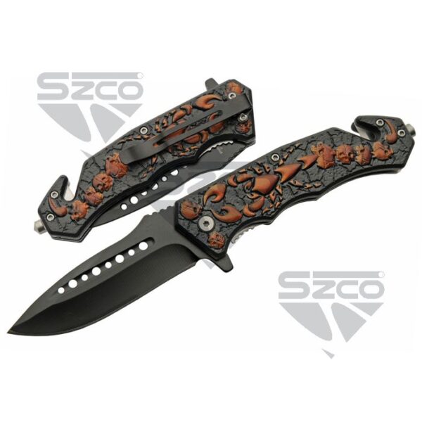 4.75'' Orange Scorpion Folder Knife