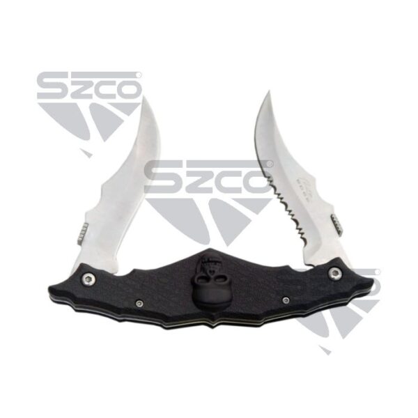 5" Black Skull Folder Knife