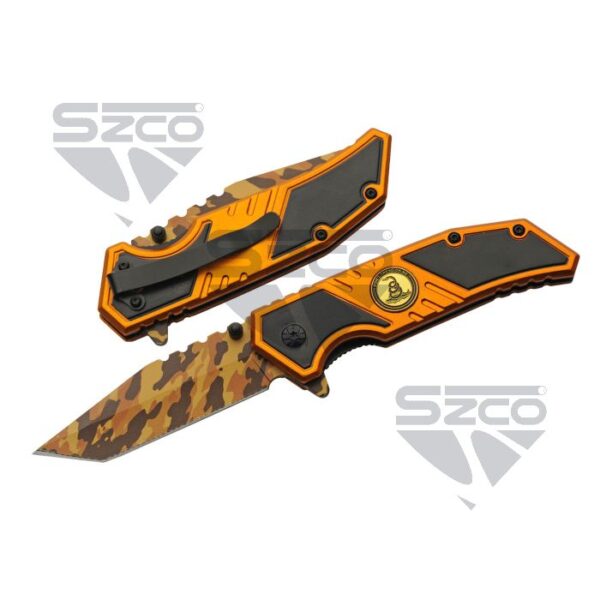 Camo Alum Liner Lock Knife