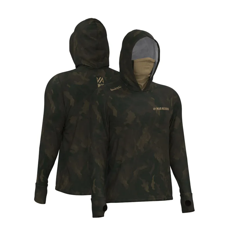 Mar Negro Men X-Protection Polyamide Printed Hooded UV Shirt With Facemask